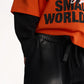 Gulliver Black Fleece Wide-Leg Pants with Distressed Details for Boy Mini-Writer