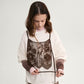 Gulliver Milk Long-Sleeve T-Shirt with Layered Effect and Lace for Girl Junior- Rhapsody