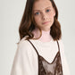 Gulliver Milk Long-Sleeve T-Shirt with Layered Effect and Lace for Girl Junior- Rhapsody