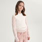Gulliver Milk Fitted Lace Long-Sleeve T-Shirt for Girl Junior- Rhapsody
