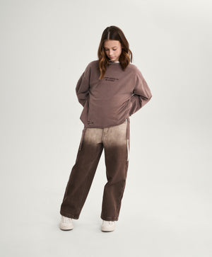 GulliverBrown Long-Sleeve T-Shirt with Distressed Details and Print for Girl Junior-Rhapsody