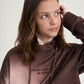 Gulliver Brown Cropped Hoodie with Gradient Effect and Print for Girl Junior-Rhapsody