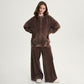 Gulliver Brown Velour Sweatshirt with Distressed Details for Girl Junior-Rhapsody