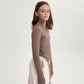 Gulliver Brown Cropped Knitted Turtleneck with Shaped Hem and Cords for Girl Junior-Rhapsody