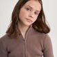Gulliver Brown Cropped Knitted Turtleneck with Shaped Hem and Cords for Girl Junior-Rhapsody