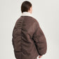 Gulliver Brown Insulated Bomber Jacket with Distressed Details and Removable Sherpa Collar for Girl Junior-Rhapsody