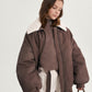 Gulliver Brown Insulated Bomber Jacket with Distressed Details and Removable Sherpa Collar for Girl Junior-Rhapsody