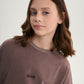 Gulliver Brown and Milk Dress with Distressed Effect and Lace for Girl Junior-Rhapsody