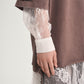 Gulliver Brown and Milk Dress with Distressed Effect and Lace for Girl Junior-Rhapsody