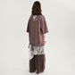 Gulliver Brown and Milk Dress with Distressed Effect and Lace for Girl Junior-Rhapsody