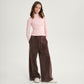 Gulliver Brown Velour Wide-Leg Pants with Distressed Details for Girl Junior-Rhapsody