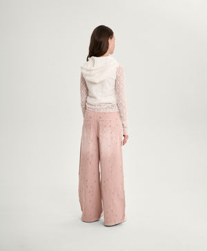 Gulliver Girls’ Pink Wide-Leg Straight Jeans with Distressed Effect for Girl Junior-Rhapsody