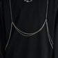 Gulliver Black Long-Sleeve Top with Original Decorative Detail for Girl Junior-Metallic