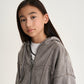 Gulliver Light Gray Washed Zip-Up Sweatshirt for Girl Junior-Metallic
