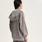 Gulliver Light Gray Washed Zip-Up Sweatshirt for Girl Junior-Metallic
