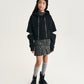 Gulliver Black Cropped Hoodie with Sleeve Slits for Girl Junior-Metallic