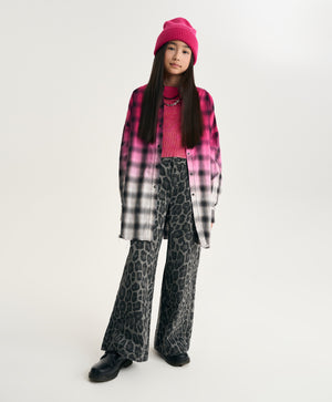 Gulliver Fuchsia Gradient Plaid Shirt Girl Junior-Metallic