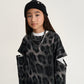 Gulliver Gray Leopard Print Dress with Sleeve Slits for Girl Junior-Metallic
