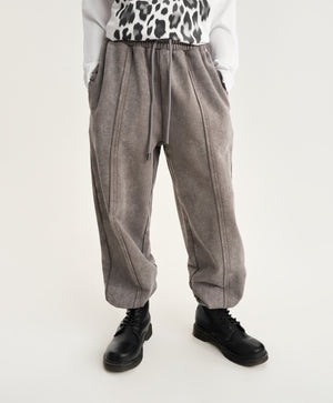 Gulliver Light Gray Jogger Pants with Distressed Details and Piercing for Girl Junior-Metallic