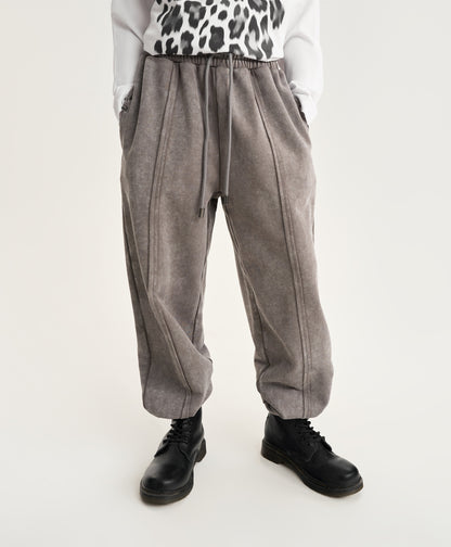 Gulliver Light Gray Jogger Pants with Distressed Details and Piercing for Girl Junior-Metallic