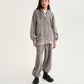 Gulliver Light Gray Jogger Pants with Distressed Details and Piercing for Girl Junior-Metallic