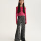 Gulliver Gray Leopard Print Palazzo Jeans with Detachable Chains for Girl Junior-Metallic