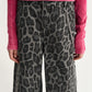 Gulliver Gray Leopard Print Palazzo Jeans with Detachable Chains for Girl Junior-Metallic