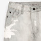 Gulliver Light Gray Mid-Rise Palazzo Jeans with 3D Print for Girl Junior-Metallic