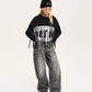 Gulliver Black Cropped Long-Sleeve Top with Original Decor for Girl Junior- Imba
