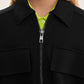 Gulliver Black Cropped Interlock Zip-Up Bomber Jacket for Girl Junior- Imba