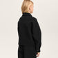 Gulliver Black Cropped Interlock Zip-Up Bomber Jacket for Girl Junior- Imba