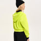 Gulliver Cropped Hoodie with V-Neck – Lime Green for Girl Junior- Imba