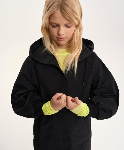 Gulliver Black Windbreaker Jacket for Girl Junior- Imba