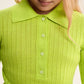 Gulliver Lime Green Fitted Knitted Polo Shirt for Girl Junior- Imba