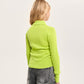 Gulliver Lime Green Fitted Knitted Polo Shirt for Girl Junior- Imba