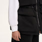 Gulliver Black Insulated Raincoat Vest with Cargo Pockets for Girl Junior- Imba