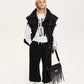 Gulliver Black Insulated Raincoat Vest with Cargo Pockets for Girl Junior- Imba