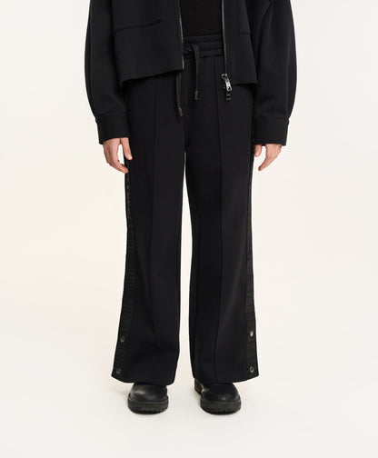 Gulliver Black Interlock Pants with Side Stripes for Girl Junior- Imba