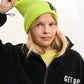 Gulliver Lime Green Double-Layer Knitted Beanie with Print for Girl Junior- Imba