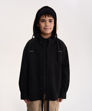 Gulliver Black Knitted Shirt with Contrast Hood for Boy Junior- Uffizi