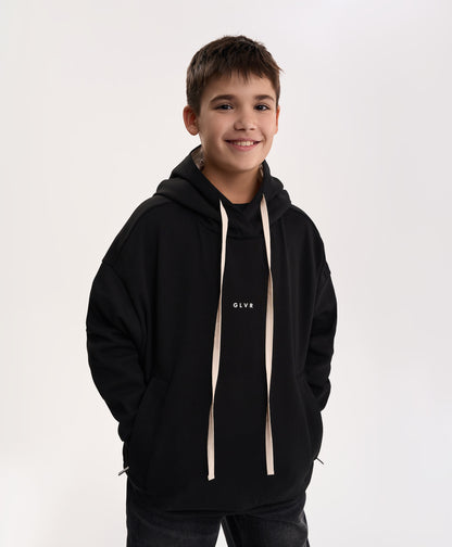 Gulliver Black Hoodie with Contrast Hood for Boy Junior- Uffizi