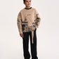 Gulliver Beige Fleece-Back Sweatshirt with Print and Embossed Detail for Boy Junior- Uffizi
