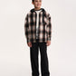 Gulliver Beige Flannel Shirt with Hood for Boy Junior- Uffuzi