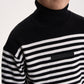 Gulliver Black and White Striped Knitted Turtleneck for Boy Junior- Uffizi