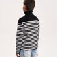 Gulliver Black and White Striped Knitted Turtleneck for Boy Junior- Uffizi