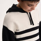 Gulliver Black and White Striped Knitted Hoodies for Boy Junior- Uffuzi