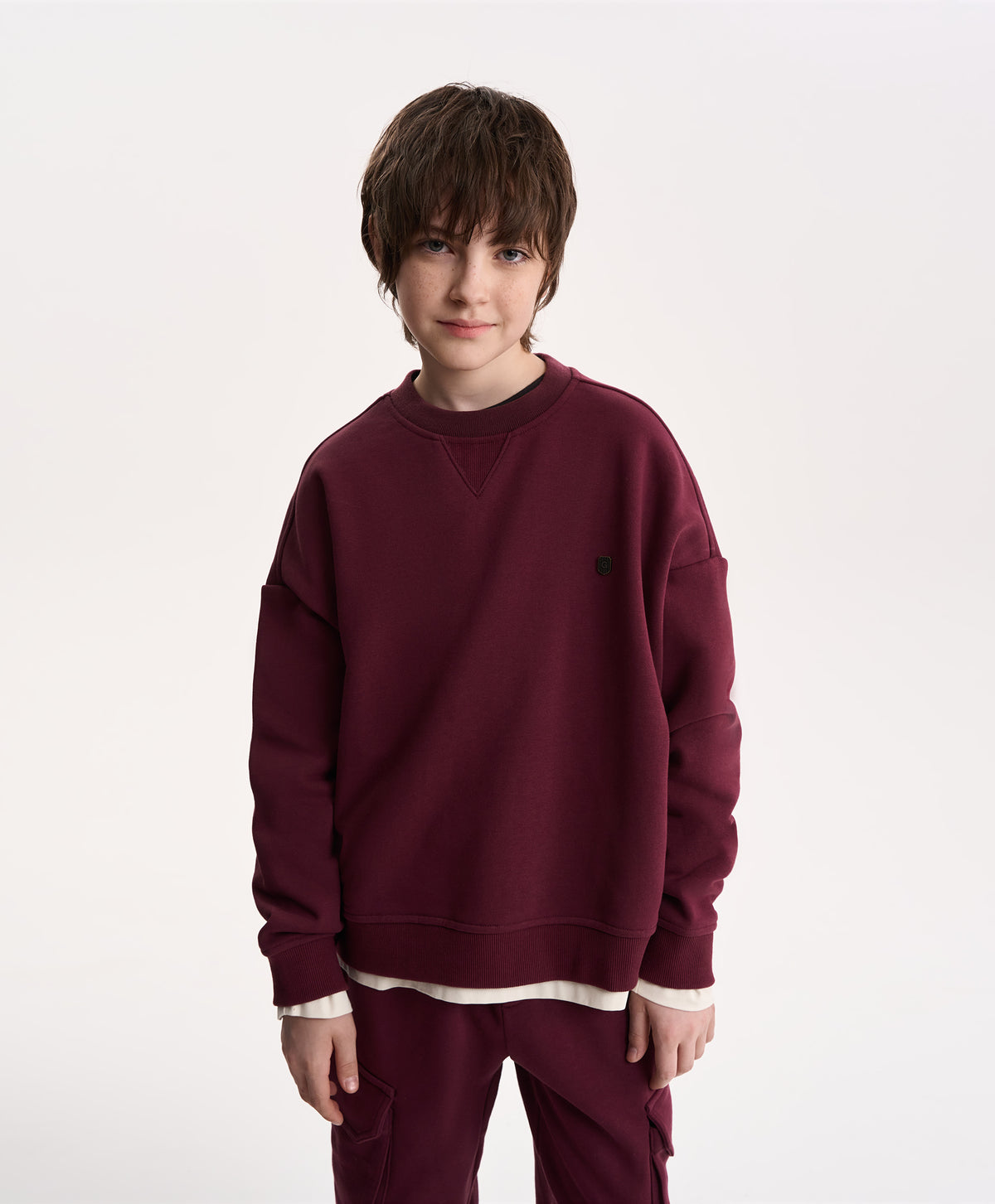 Gulliver Burgundy Sweatshirt in Cotton Fleece for Boy Junior-Campus