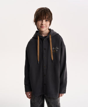 Gulliver Graphite Snap-Button Sweatshirt for Boy Junior-Campus