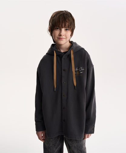 Gulliver Graphite Snap-Button Sweatshirt for Boy Junior-Campus