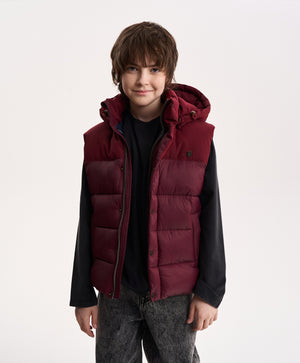 Gulliver Burgundy Insulated Quilted Demi-Season Vest for Boy Junior-Campus